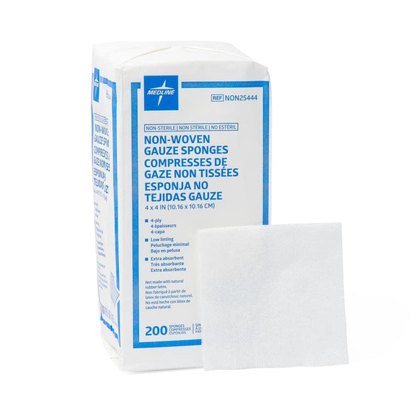 Medline NON25444 Avant Gauze, Non-Woven Non-Sterile Sponges, 200 Count, 4 X 4 Inch