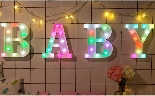Ulalaza Colorful LED Marquee Letter Lights Up Sign Alphabet Lamp 2xAA Battery