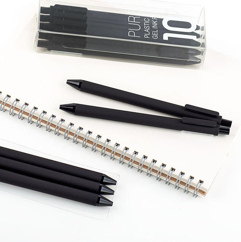 czxwyst Soft Touch Retractable Gel Ink Pens, 0.5mm Fine Point (Black Color 10-Pack)