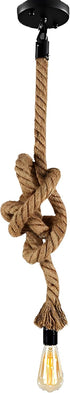 EmyZoeilure Hemp Rope Pendant Light Fixture E26/E27 Base, Vintage Ceiling Lamp,Retro Style for