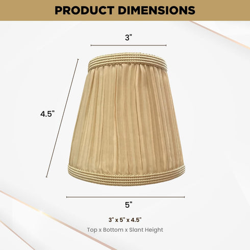 CS-1054-5AGL, 3 5 4.5 Royal Designs, Inc. Designer Mushroom Pleat Empire Chandelier Shade Antique Gold, x x