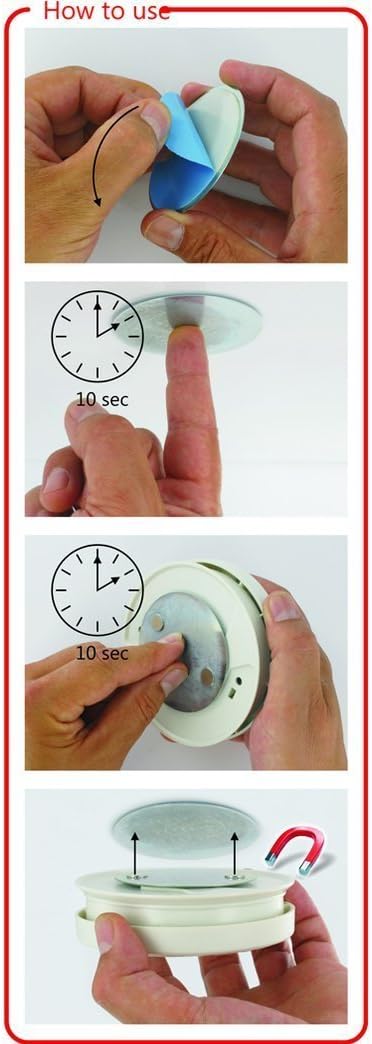 cakuuma 10 (5pcs) Magnetic Smoke Detector Installation Tool,Quick and Easy Fastening Ceiling Mounted Kit for Smoke
