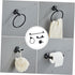 Set Stainless Steel Bathroom Towel Rack Wall-Mounted Towel Holder Elegant Black Durable and Modern Design for Efficient