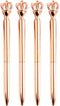 U Scinan 4 PCS Crown Top Ballpoint Pen, Classic Metal Black Ink Office Supplies Gift