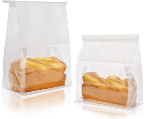 Funcoo 50 pcs Bakery Bags with Window, 6.3'' x 5.1'' x 10.2''