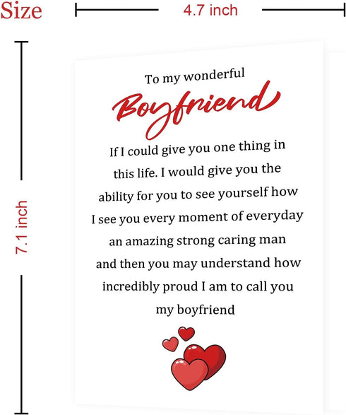 APIOTEIA Boyfriend Valentines Day Card Romantic Valentine's Day Card for Him Lovely Anniversary Cards for Boyfriend