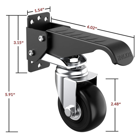 HOLKIE Retractable Heavy Duty Casters with Lifting Function, Maximum Load of 700 lbs for Workbenches