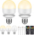 SCOPOW 2 Packs E26 Rechargeable Light Bulbs, Remote Control Timer, 350LM Magnetically Battery Operated, 2 Pack