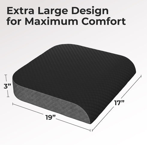 Koelbs Extra Large Seat Cushion, Stylish Plush Velvet Cover, X-Large Memory Foam for Office Chair, Floor Pillow