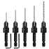 5-pc Woodworking Countersink Counterbore Drill Bit Set for #6 8 10 12 16 Screws, Adjustable Depth