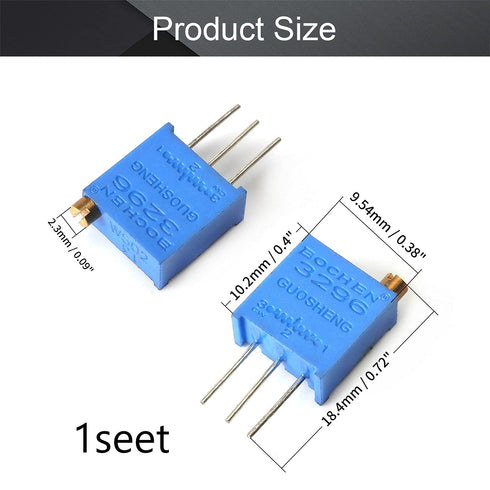 Fielect 10Pcs 5K Ohm Multiturn Trimmer Potentiometer Variable Resistor High Precision Potentiometer 3296W Potentiometer, 3296W-1-502