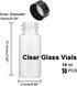Clear Glass Vials with Screwcap, Empty Bottles for Liquid Sampling, 50 pcs 10 ml