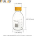 ULAB Round Media Storage Bottle, 500ml (16.9oz), 3.3 Borosilicate Glass Bottles with GL45 Screw Cap, Pack of 6