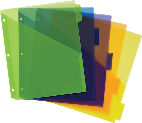 Avery Big Tab Insertable Plastic Dividers with Pockets, 5 Multicolor Tabs, Pack of 3