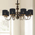 Lamp,Set 2,Small Drum,5.2"5.2"H5.2",Black BULB LAMPWELL TIMO Clip-on Small Lamp Shades for Table Chandelier Wall