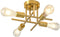 EGM Gold Semi Flush Mount Ceiling Light, 4-Light Modern Kitchen Light Fixture