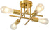 EGM Gold Semi Flush Mount Ceiling Light, 4-Light Modern Kitchen Light Fixture
