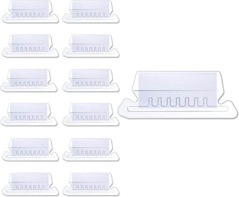 Y YOMA 12 Pack Plastic Hanging File Folder Tabs with Inserts, 1/5-Cut Adjustable Decorative Tab for Office Supplies,
