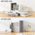 Kingsmile Metal Bookends, Heavy Book Stopper for Shelves, Removable Pen Holder for Kids Room and Office