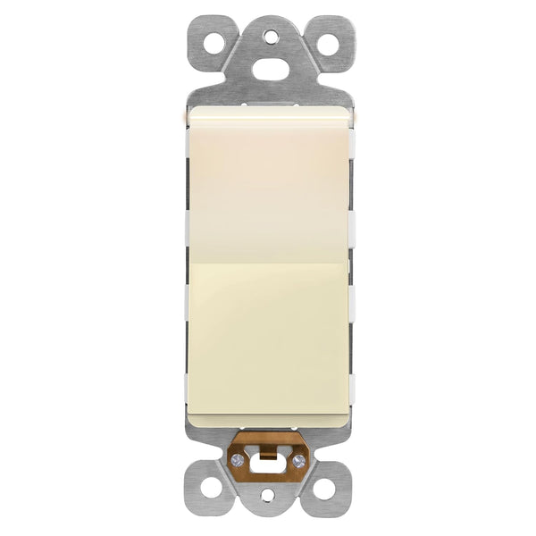 LIDER Decorator Switch with Lighted Paddle, UL Listed, Illuminated Paddle Switch, Matte