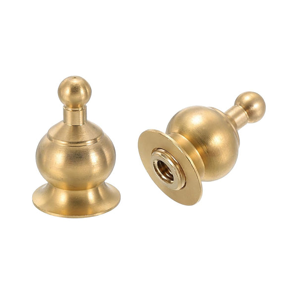 PATIKIL 17 x 28mm Lamp Finials Caps Knob, 2 Set Solid Brass Lamp
