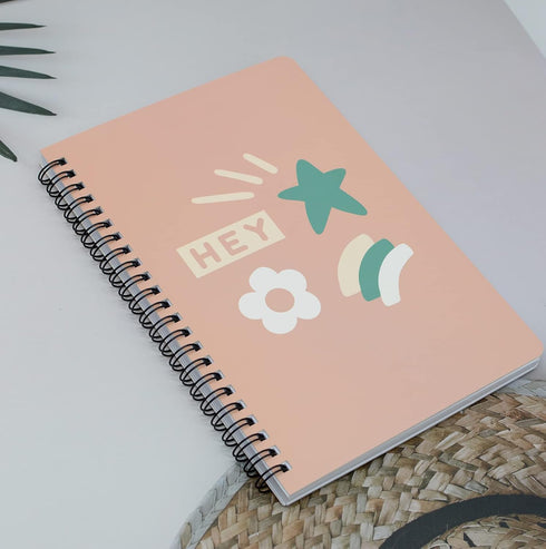 Yansanido Spiral Notebook, 4 Pcs A5 Cherry Design Hardcover, 80 Sheets - 160 Pages for Study Notes