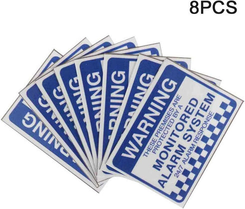 Pilarmuture 8pcs Security Alarm System Sign for Home,Waterproof Warning Security Stickers Monitored Alarm System Self