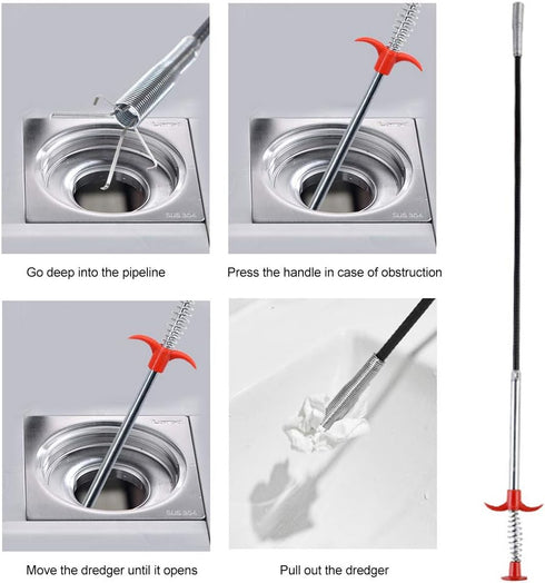 EKDJKK Plumbing Grabber, Flexible Claw Pick Up Reacher Tool, 4 Claws, 24 Inches for Home Sink and Drains