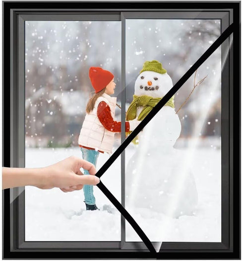 VOLLENC Window Insulation Film 150x185cm Black Window Insulation Kit Heavy Duty Window Insulation