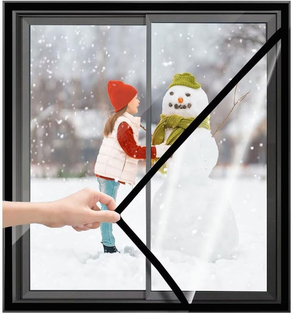 VOLLENC Window Insulation Film 150x185cm Black Window Insulation Kit Heavy Duty Window Insulation