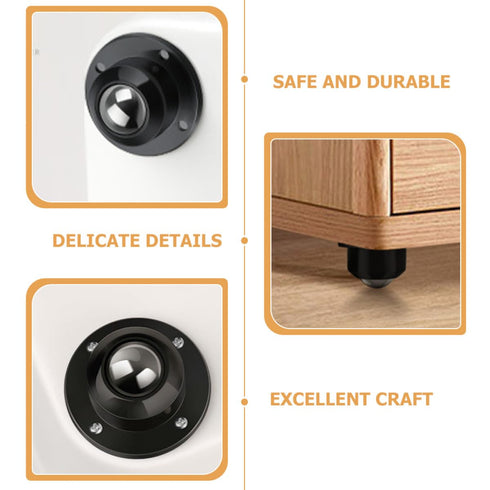 4pcs 45x45mm 360-degree NUOBESTY Self Adhesive Swivel Mini Caster Wheels, Rotation General Purpose Appliance Wheels