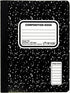 Top Flight Sewn Marble Composition Book, Black/White, College Rule, 9.75 x 7.5 Inches, 100 Sheets
