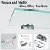 15 4.75 Inches, 2 Pack Bathroom Shelves, Glass Floating Shelves for Bathroom, Kitchen, Living Room, Bedroom,Tempered