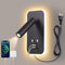 AWEKLIY Wall-Mounted LED Bedside Reading Light Plug-in, with USB Charging Port, Stepless Touch