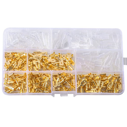315PCS Quick Splice Male and Female Wire Spade Connector Crimp Terminal Block Assortment Kit with Insulating Sleeve
