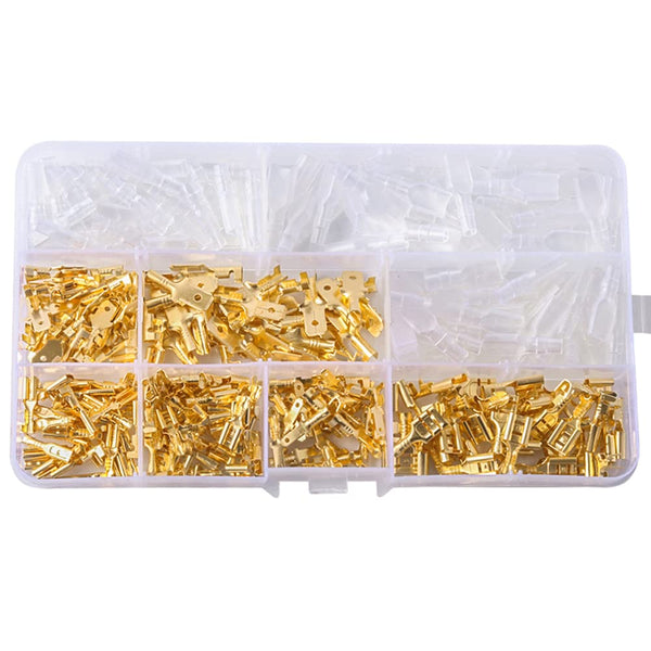 315PCS Quick Splice Male and Female Wire Spade Connector Crimp Terminal Block Assortment Kit with Insulating Sleeve