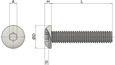 100 Pcs M3-0.50 x 16mm Button Head Socket Cap Screws, Passivated 18-8 Stainless Steel, Easy-use Storage Case