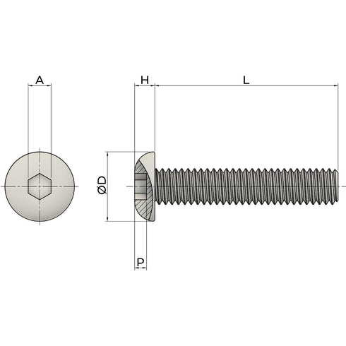 M5-0.8 x 30 mm Button Head Socket Cap Screws, Quantity 25 by Fullerkreg, Plastic Case
