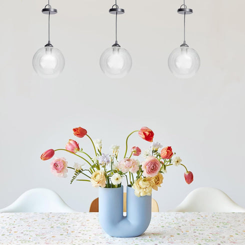 G9 4.7 Inch Kichvoe Double Glass Lampshade Round Globe Hand Blown Glass Chandelier Replacement Cover for Ceiling