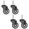 Hxchen 4Pcs 1.5 Inch Heavy Duty Caster Wheels Swivel Casters with M8 Threaded Stem, Black Rubber