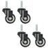 Hxchen 4Pcs 1.5 Inch Heavy Duty Caster Wheels Swivel Casters with M8 Threaded Stem, Black Rubber