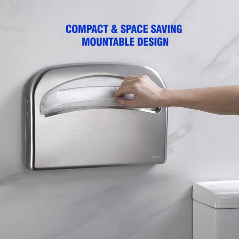 Commercial, 304 16-Inch Toilet Seat Cover Dispenser Wall Mount Half Fold Toilet Seat Cover Dispenser, Stainless Steel