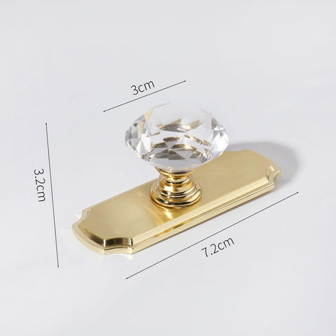 PILYON 2 Pack Kitchen Cabinet Knobs Crystal Handle Gold Zinc Alloy Bedside Table Handle Wardrobe Cabinet Drawer Knob