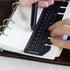 EYAKEG 2Pcs A5 6-Hole (A5, Black/Clear Plastic Page Marker Pouch Measuring Today Ruler for Size Binder Notebook Black +