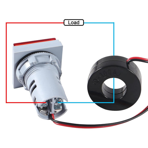 3 in 1 Digital Ammeter Voltmeter, 60-500V 0-100A, 22mm Square Screen with Transformer, LED Display