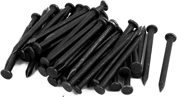 uxcell 50pcs Hardware Nails, 1.5-inch Length Carbon Steel Point Tip Wall Cement Nail, Black