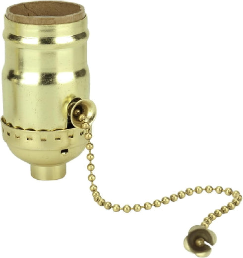Aspen Creative 21302A Pull Chain Lamp Socket in Polished Brass