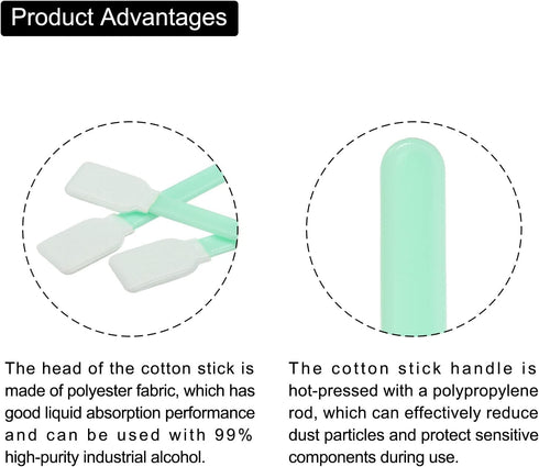 PATIKIL Polyester Square Rectangle Cleaning Sticks 4.92'' Multipurpose for Camera Sensors Printers Crafts Pack of 100