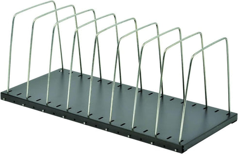 MMF Industries STEELMASTER Adjustable Desk File Organizer Rack, 8 Compartments, Black
