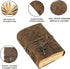 cuero Compass Vintage Leather Journal, Antique Handmade Leather Bound Journal with Deckle Edge Paper, Diary Leather